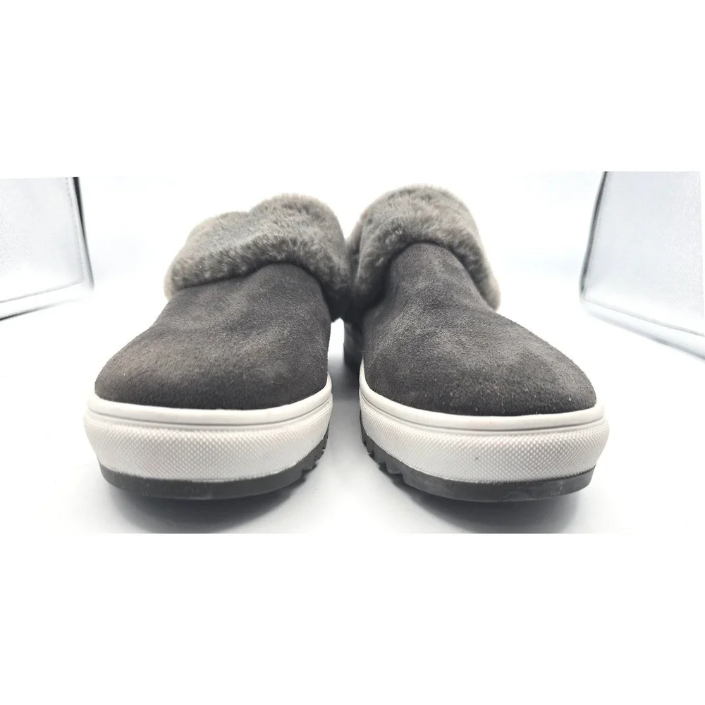Blondo Waterproof Grey Suede Faux Fur Slip On Suri Sneaker Womens 7 M Platform